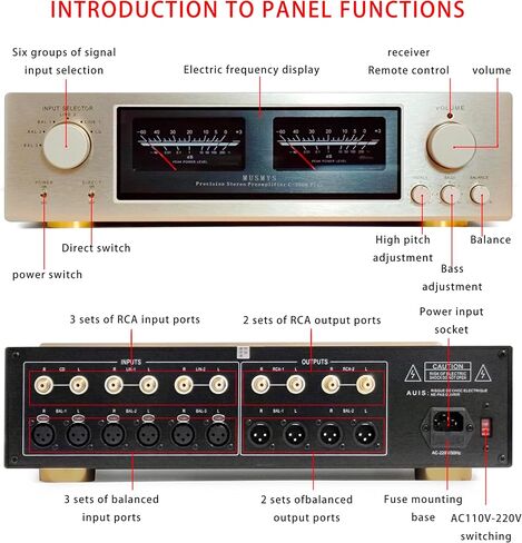MUSMYS Pure Class A Preamplifier مرجعي متوازن بالكامل Golden Voice C-2860 Plus 2.0 قناة HiFi Home Audio Preamp Bass تحكم مستقل ثلاثي in Saudi Arabia