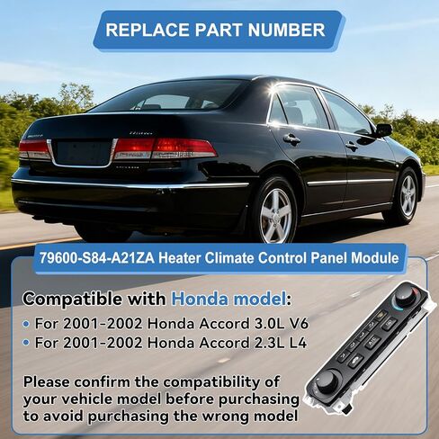 79600-S84-A01ZA وحدة لوحة التحكم في المناخ للسخان المتوافقة مع هوندا أكورد 1998-2000 المتوافقة مع هوندا أوديسي 1998-2004، وحدة لوحة تكييف الهواء لسخان الهواء | يستبدل #599-268 in Saudi Arabia