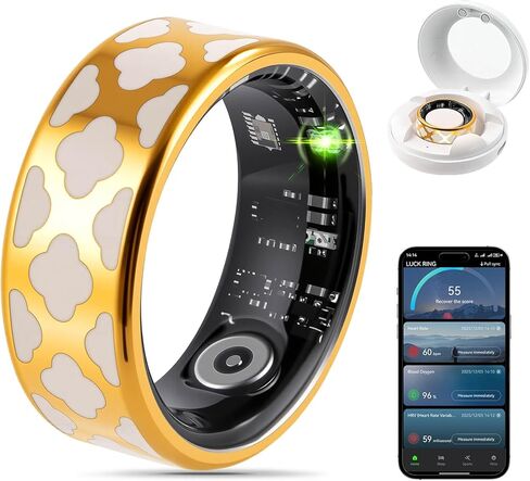 FAHKNS Smart Health Ring for Women Men: Fitness Tracker Ring with Heart Rate,Blood Oxygen,Sleep Monitor,Stress,Steps Counter,IP68 Waterproof for iOS & Android,No APP Fees (Rose Gold,6#) in Saudi Arabia