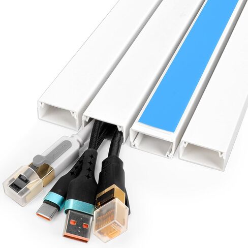 Cord Hider Kit, 58in Cord Covers for Wires on Wall, Paintable Wire Covers for Cords, Self-Adhesive Cable Hider Cord Organizer, Wire Hiders, 4X L14.5in X W0.96in x H0.57in in Saudi Arabia