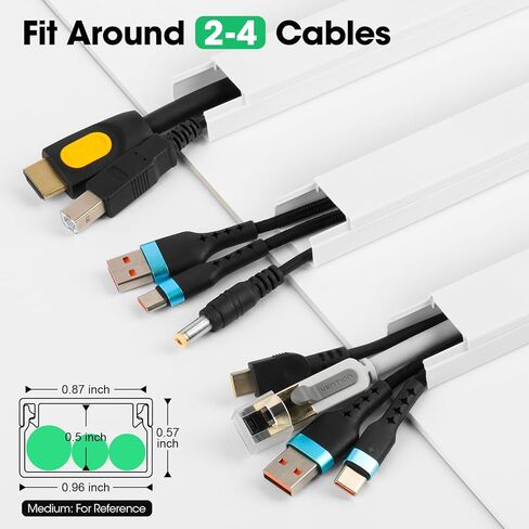 Cord Hider Kit, 58in Cord Covers for Wires on Wall, Paintable Wire Covers for Cords, Self-Adhesive Cable Hider Cord Organizer, Wire Hiders, 4X L14.5in X W0.96in x H0.57in in Saudi Arabia