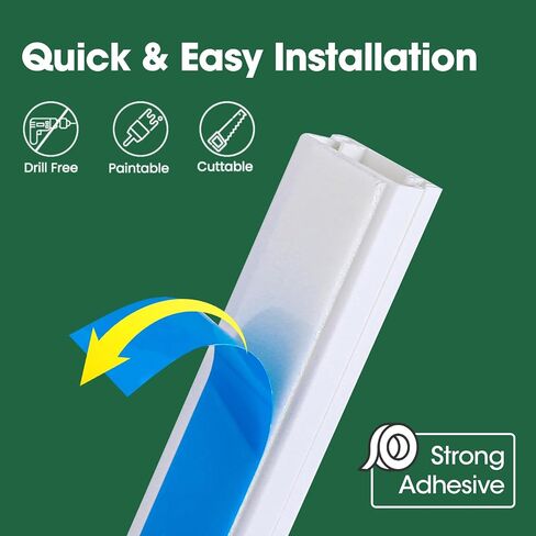 Cord Hider Kit, 58in Cord Covers for Wires on Wall, Paintable Wire Covers for Cords, Self-Adhesive Cable Hider Cord Organizer, Wire Hiders, 4X L14.5in X W0.96in x H0.57in in Saudi Arabia