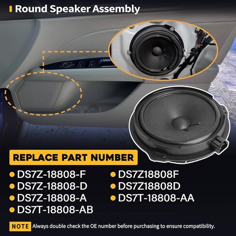 DS7Z-18808-F Front Door Round Speaker Assembly Fit for Ford Fusion 2013-2020 Fit for Ford Mustang 2015 2016 Replaces DS7Z-18808-D DS7Z-18808-A in Saudi Arabia