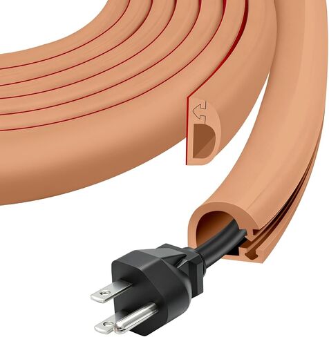 Wall Cord Hider, Flexible Self-Adhesive Wire Cover, Side-Open Cable Raceway for Cords on Wall, Cord Concealer for Mounted TV, Home Theater & Office (Black, Regular-118inch) in Saudi Arabia