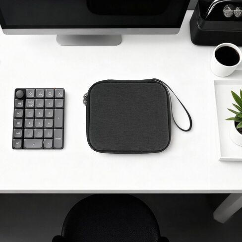 حقيبة حمل صلبة للوحة المفاتيح الرقمية من GEEKRIA، متوافقة مع Keychron K0 Max، حقيبة لوحة أرقام محمولة (رمادي داكن) in Saudi Arabia
