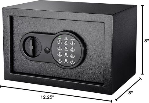 Barska 0.36 Cubic Foot Compact Digital Keypad Safe – Solid Steel Security Lock Box with Quick Access PIN Code, Dual Steel Deadbolts & Backup Keys for Home or Office Use in Saudi Arabia