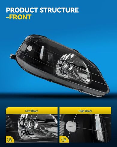 مجموعة المصابيح الأمامية PHILTOP مناسبة لـ 2005-2007 Nissan Armada، 2004-2015 Nissan TITAN، 2004 Pathfinder Armada، عاكس كهرماني شفاف للعدسة السوداء، مصباح أمامي هالوجين (جانب السائق + الراكب) in Saudi Arabia