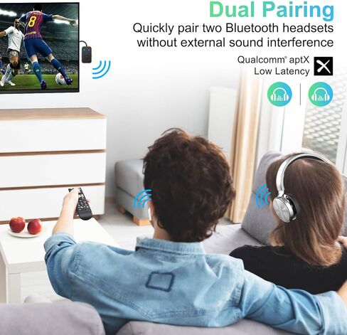 2026 Beeitzie Ultra Airplane Bluetooth 5.4 Transmitter - aptX LL الكمون المنخفض، يدعم سماعتين في وقت واحد - محول صوت لاسلكي أثناء الطيران، والتلفزيون، وصالة الألعاب الرياضية، والأجهزة اللوحية - إطار معدني in Kuwait
