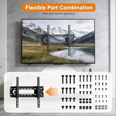 Universal TV Mounting Hardware Screw Kit Set with Box - M4 M5 M6 M8 Screws, Washers & Spacers, Replacement Screws for TV VESA Mounting, Fits Most TV/Monitor up to 80 inch, Strong & Durable in Saudi Arabia