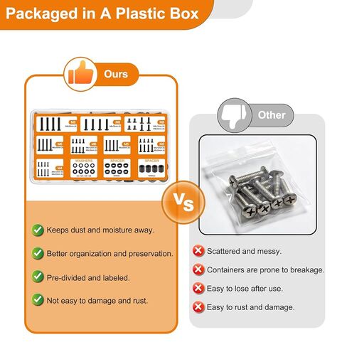 Universal TV Mounting Hardware Screw Kit Set with Box - M4 M5 M6 M8 Screws, Washers & Spacers, Replacement Screws for TV VESA Mounting, Fits Most TV/Monitor up to 80 inch, Strong & Durable in Saudi Arabia