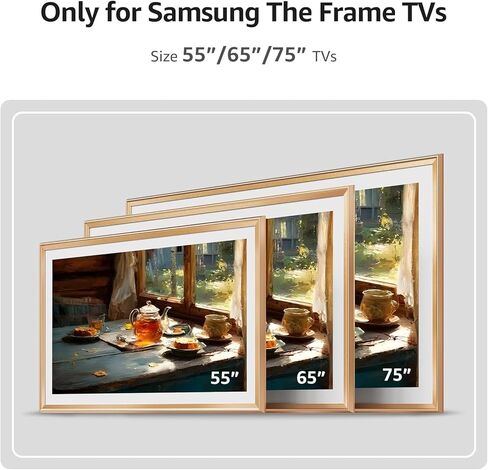 إطارات تلفزيون مقاس 75 بوصة من سبيكة ديكو فقط لأجهزة تلفزيون Samsung The Frame، أنماط حديثة وبسيطة من التلفزيون إلى الفن، حواف قابلة للتبديل لديكور المنزل، سهلة التركيب (تناسب أجهزة تلفزيون الإطار 2021-2025) in Kuwait
