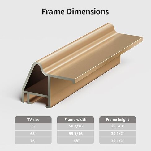 إطارات تلفزيون مقاس 75 بوصة من سبيكة ديكو فقط لأجهزة تلفزيون Samsung The Frame، أنماط حديثة وبسيطة من التلفزيون إلى الفن، حواف قابلة للتبديل لديكور المنزل، سهلة التركيب (تناسب أجهزة تلفزيون الإطار 2021-2025) in Kuwait
