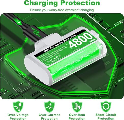 Rechargeable Battery Pack for Xbox Series X|S/One/Elite with 4 Battery Covers & Charge Cable, Fast Charging, Long Lasting, White in Saudi Arabia