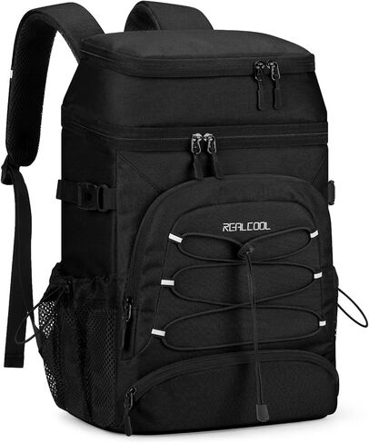 Realcool Backpack Cooler，33 Cans Insulated Leakproof Soft Cooler Bag Lightweight Camping Beach Lunch Backpack for Men Women in Saudi Arabia