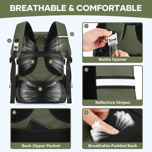 Realcool Backpack Cooler，33 Cans Insulated Leakproof Soft Cooler Bag Lightweight Camping Beach Lunch Backpack for Men Women in Saudi Arabia