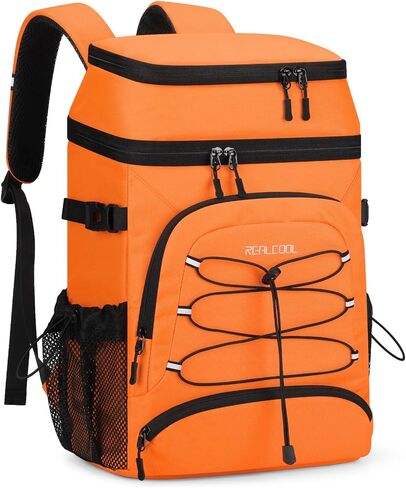 Realcool Backpack Cooler，33 Cans Insulated Leakproof Soft Cooler Bag Lightweight Camping Beach Lunch Backpack for Men Women in Saudi Arabia
