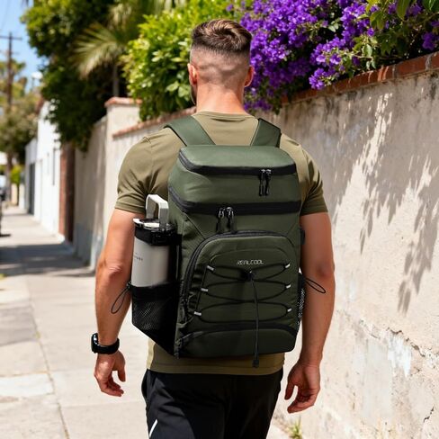 Realcool Backpack Cooler，33 Cans Insulated Leakproof Soft Cooler Bag Lightweight Camping Beach Lunch Backpack for Men Women in Saudi Arabia