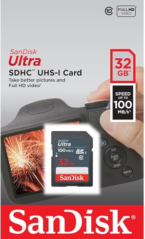 SanDisk 32GB Ultra 100MBs SDHC Memory Cards, 6-Pack, Bundle with Green Extreme USB 3.0 Type-A and Type-C OTG Card Reader in Saudi Arabia