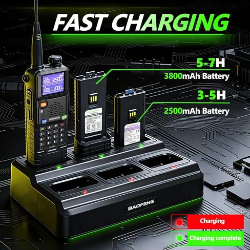 BAOFENG Six Way Charger for UV5RM/AR-5RM/UV5RH – Walkie Talkie Multi-Unit Rapid Charging Station for Ham Radio Batteries with Overcharge Protection, LED Status Lights & Space-Saving Design (6 Slot) in Saudi Arabia