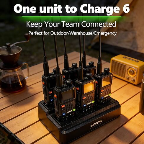 BAOFENG Six Way Charger for UV5RM/AR-5RM/UV5RH – Walkie Talkie Multi-Unit Rapid Charging Station for Ham Radio Batteries with Overcharge Protection, LED Status Lights & Space-Saving Design (6 Slot) in Saudi Arabia