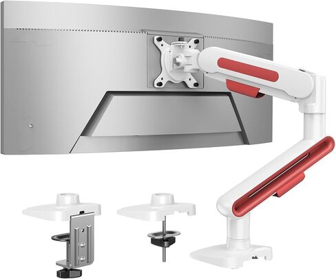 HUANUO Ultrawide Monitor Arm for 13 – 40" Screens, Single Monitor Mount Holds up to 26.4lbs, Adjustable Monitor Stand with C-Clamp & Grommet Base, VESA Mount 75x75mm/100x100mm in Saudi Arabia
