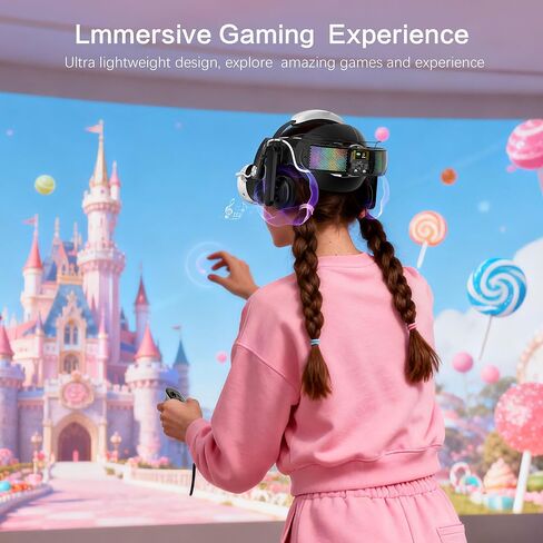 حزام رأس لجهاز Meta Quest 3/3S، حزام رأس صوتي VR مع بطارية 10000 مللي أمبير في الساعة ومكبرات صوت قابلة للفصل، شحن واستخدام سماعات الرأس في نفس الوقت، تصميم من ألياف الكربون، ملحقات VR للشحن السريع in Saudi Arabia