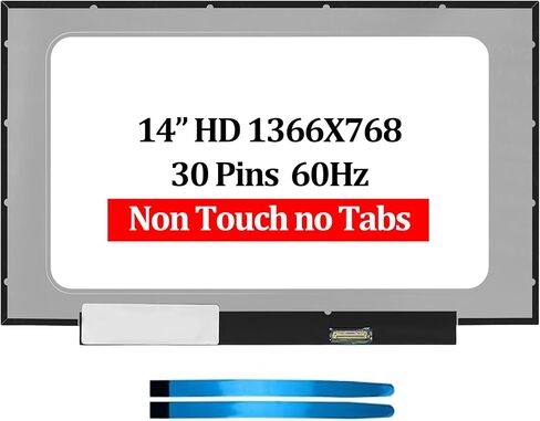 14.0" HD 1366×768 30 Pins Matte LCD Non Touch Screen Panel LED Display Replacement for HP Pavilion 14-CF 14S-CF 14-DF 14-DK 14Z-DK for Samsung Chromebook 14 XE345XDA XE340XDA in Saudi Arabia