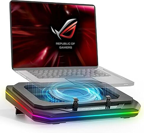 Cooling Pad for Asus ROG Strix Scar 18 Strix G18 18 inch Gaming Laptop,Cooler It is a Well Deserved Heat Dissipation Monster,with Powerful Turbo Fan Can Fast Cooling, 6 RGB Light Mode, Touch Start in Saudi Arabia