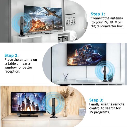 هوائي التلفزيون 2026Wave Max - هوائي رقمي داخلي طويل المدى للتلفزيون عالي الدقة مع مضخم إشارة ذكي، يدعم 8K 4K 1080p، نطاق يزيد عن 600 ميل، تقنية Beamforming للقنوات المحلية والبعيدة (2) in Kuwait