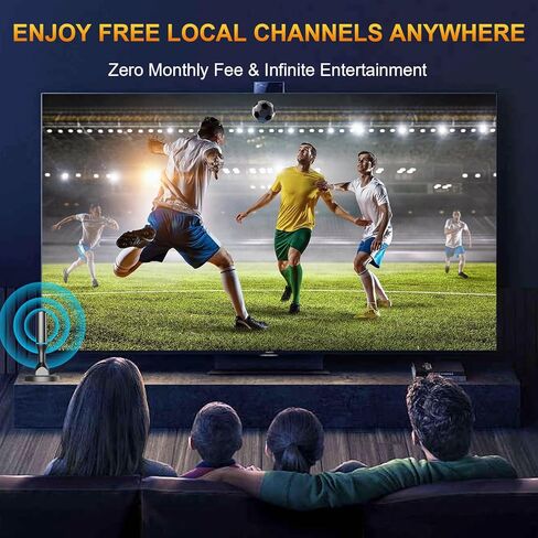 هوائي تلفزيون للقنوات المحلية الداخلية، هوائي تلفزيون رقمي للتلفزيون الذكي داخلي 4K HD بدون كابل - قاعدة مغناطيسية، استقبال 360 درجة، كابل 8.2 قدم، طويل المدى - يدعم أجهزة التلفاز عالية الدقة مع موالف مدمج in Kuwait