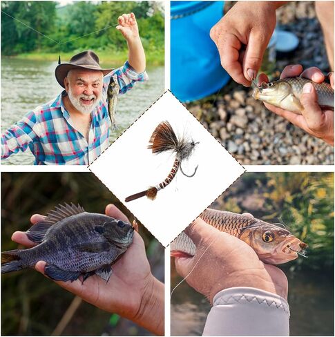 15 قطعة من طُعم صيد الذبابة Mayfly Fly حشرات صيد عدة مع صندوق مقاوم للماء لصيد سمك السلمون المرقط وباس بانفيش in Kuwait