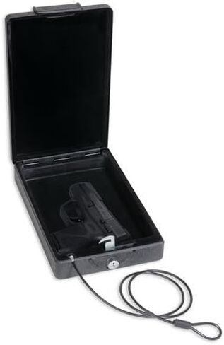 Bulldog Cases Car Safe with Key Lock, Mounting Bracket and Cable in Black , 8.2 x 5.9 x 2.2 inches in Saudi Arabia