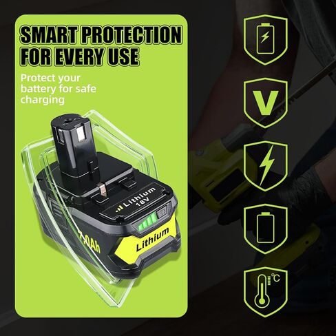 2 حزمة 3.0AH P102 P190 استبدال لبطارية Ryobi 18V + شاحن P117 P108 P107 P104 P105 P102 P103 لشاحن بطارية ليثيوم 18V مع 260051002 P117 P118 P113 in Kuwait