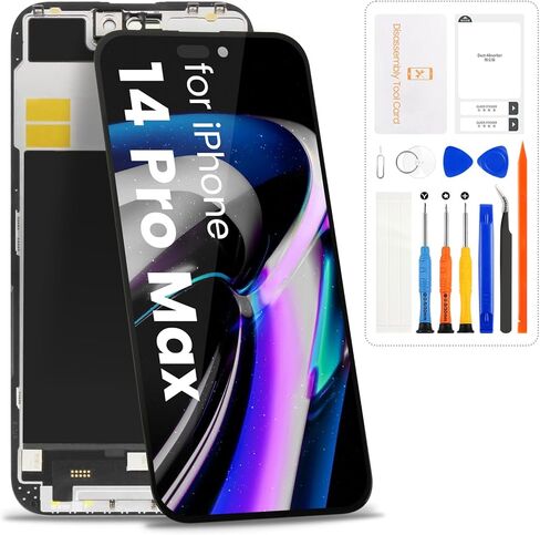 Screen Replacement for iPhone 14 Pro Max LCD for iPhone 14 Pro Max Display Touch Screen Digitizer Assembly A2894, A2893, A2895 Repair Parts with Tools(Black,Incell) in Saudi Arabia