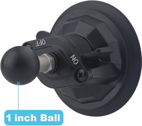 Upgraded Car Suction Cup Base with 1-Inch Ball, Compatible with RAM B Size Double Socket Arms | Heavy-Duty 3.4" Suction Base for Windshield | Holds 5.5 lbs – Rosette Bite Locking System in Saudi Arabia