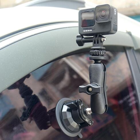 Upgraded Car Suction Cup Base with 1-Inch Ball, Compatible with RAM B Size Double Socket Arms | Heavy-Duty 3.4" Suction Base for Windshield | Holds 5.5 lbs – Rosette Bite Locking System in Saudi Arabia