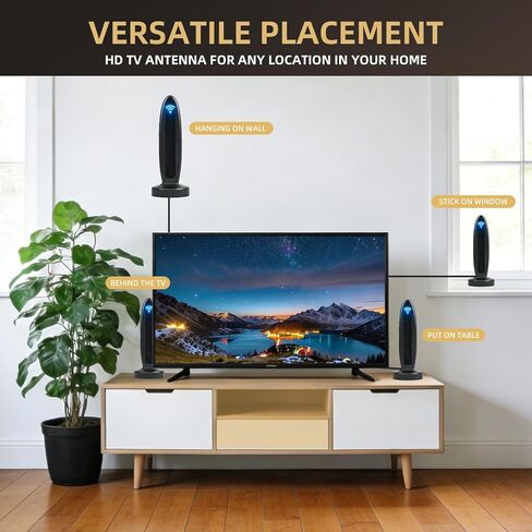 2026 Indoor TV Antenna for Smart & Old TVs, 1000+ Miles Range Digital Outdoor TV Antenna for Free Local Channels, Supports 4K 1080P VHF UHF with Amplifier Signal Booster & 36ft Cable in Saudi Arabia