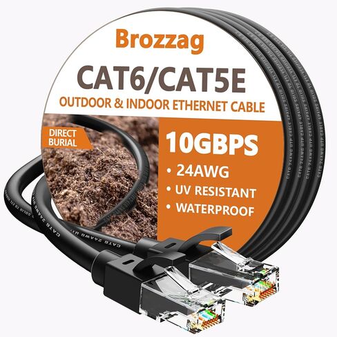 CAT6 Plenum Cable 1000ft, 23AWG UTP 550MHz 10Gbps, DSX-8000 Certified, Internet Cable Rated for in-Wall, Outdoor & Direct Burial, Tangle-Free Spool, Bulk Cat6 LAN Wire for Home, Office (Blue) in Saudi Arabia