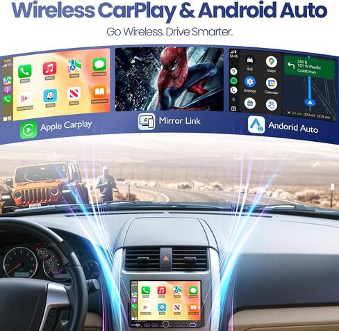 7“Single Din Radio with Apple CarPlay & Android Auto, UHD Single Din Touchscreen Car Radio, Car Stereo with 1080P Backup Camera, Mirror Link, Bluetooth 5.3, GPS, AM&FM, Fast Charging, EQ, SWC in Saudi Arabia