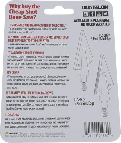 Cold Steel Cheap Shot Bone Saw 125 Grain Micro Serrated Edge in Saudi Arabia