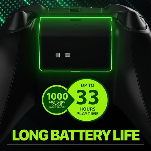 حزمة بطارية Fosmon قابلة لإعادة الشحن متوافقة مع وحدات تحكم Xbox Series X/S (ليست لجهاز Xbox One / 360) (عبوتان)، تعمل مع قاعدة شحن Fosmon C-10765/C-10769/C-10773/C-10774 - أسود in Kuwait