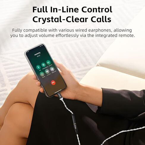 محول صوت HiFi USB C إلى 3.5 مم، محول مقبس سماعة الرأس CX31993 عالي الدقة DAC دونغل 32 بت/384 كيلو هرتز، كابل OFC مطلي بالفضة مضخم صوت محمول، مضخم صوت محمول لسماعة الرأس DAC in Kuwait