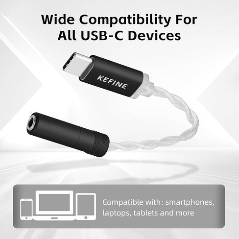 محول صوت HiFi USB C إلى 3.5 مم، محول مقبس سماعة الرأس CX31993 عالي الدقة DAC دونغل 32 بت/384 كيلو هرتز، كابل OFC مطلي بالفضة مضخم صوت محمول، مضخم صوت محمول لسماعة الرأس DAC in Kuwait