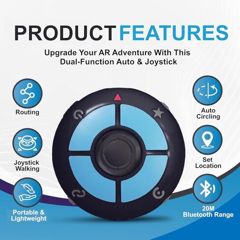Megacom Flymon Auto Catcher & GPS Joystick for iOS Only - Wireless Location Simulator & Auto Spin/Catch Accessory - Bluetooth Navigation Controller for AR Games - Black in Saudi Arabia