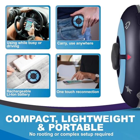 Megacom Flymon Auto Catcher & GPS Joystick for iOS Only - Wireless Location Simulator & Auto Spin/Catch Accessory - Bluetooth Navigation Controller for AR Games - Black in Saudi Arabia