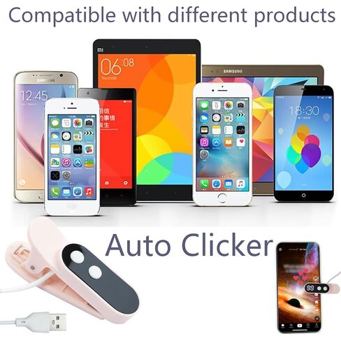أداة النقر التلقائي للهواتف الذكية، أداة التقاط الشاشة لتطبيقات iPhone iPad، النقر السريع لمحاكاة إصبع النقر المستمر لإعجابات البث المباشر (وردي) in Kuwait