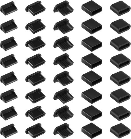 40 قطعة من قابس الغبار USB، 5 أنواع من سدادات غطاء USB المضادة للغبار، سدادة USB من النوع C، واقي منفذ غطاء Micro USB ناعم من السيليكون، غطاء حماية مضاد للأغطية لمنافذ USB A، Micro USB، النوع C in Kuwait