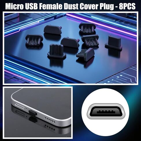 40 قطعة من قابس الغبار USB، 5 أنواع من سدادات غطاء USB المضادة للغبار، سدادة USB من النوع C، واقي منفذ غطاء Micro USB ناعم من السيليكون، غطاء حماية مضاد للأغطية لمنافذ USB A، Micro USB، النوع C in Kuwait
