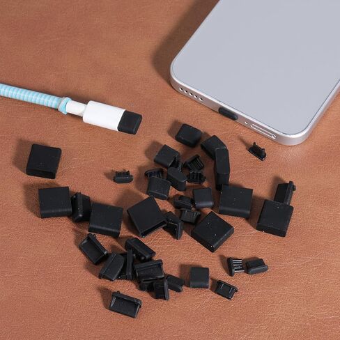 40 قطعة من قابس الغبار USB، 5 أنواع من سدادات غطاء USB المضادة للغبار، سدادة USB من النوع C، واقي منفذ غطاء Micro USB ناعم من السيليكون، غطاء حماية مضاد للأغطية لمنافذ USB A، Micro USB، النوع C in Kuwait