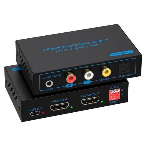 مستخرج صوت HDMI 8K 60 هرتز 4K 120 هرتز HDMI إلى محول AUX محوري بصري يدعم HDCP Digital DTS 5.1 إدارة EDID PCM 2.0 لـ Fire TV PS4 PS5 Xbox in Kuwait